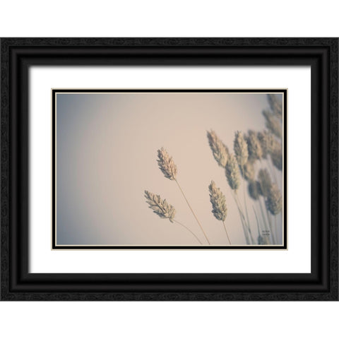 Dried Grass Study Black Ornate Wood Framed Art Print with Double Matting by Larson, Nathan