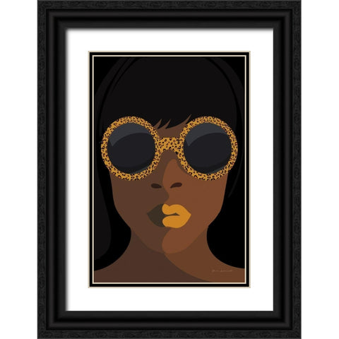 Accessorize I Yellow Lips Black Ornate Wood Framed Art Print with Double Matting by Escalante, Omar