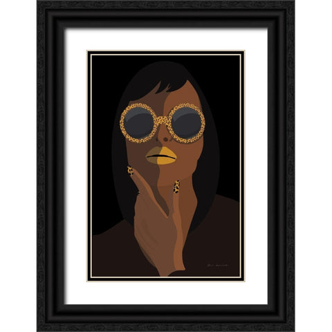 Accessorize II Yellow Lips Black Ornate Wood Framed Art Print with Double Matting by Escalante, Omar