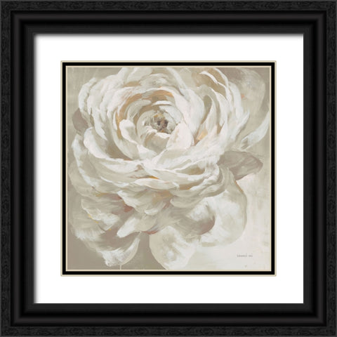 Neutral Rose Black Ornate Wood Framed Art Print with Double Matting by Nai, Danhui