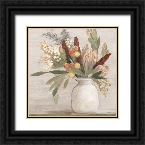 Warm Protea Still Life Crop Black Ornate Wood Framed Art Print with Double Matting by Purinton, Julia