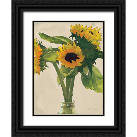 Sunny Beige Black Ornate Wood Framed Art Print with Double Matting by Miller, Sara Zieve