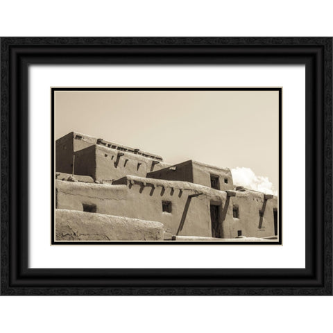 Southwest Adobe Black Ornate Wood Framed Art Print with Double Matting by Larson, Nathan
