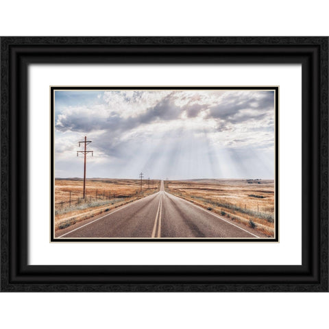 Montana Skies Black Ornate Wood Framed Art Print with Double Matting by Larson, Nathan