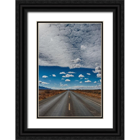 Tres Hermanas Clouds Color Black Ornate Wood Framed Art Print with Double Matting by Larson, Nathan