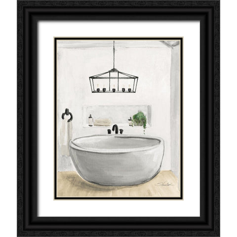 Attic Bathroom II Blonde Black Ornate Wood Framed Art Print with Double Matting by Vassileva, Silvia
