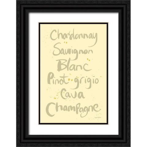 Pop the Cork Wine Words II Black Ornate Wood Framed Art Print with Double Matting by Charro, Mercedes Lopez