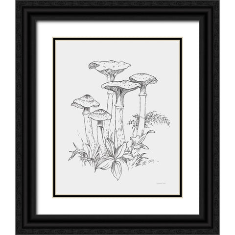 Natures Sketchbook I Bold Light Gray Black Ornate Wood Framed Art Print with Double Matting by Nai, Danhui