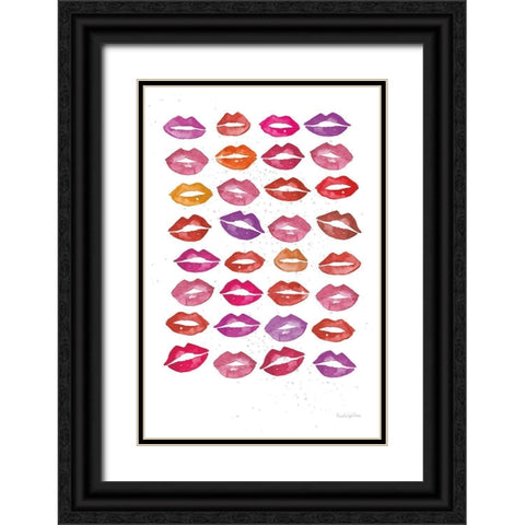Kiss Me Quick No Words Black Ornate Wood Framed Art Print with Double Matting by Charro, Mercedes Lopez