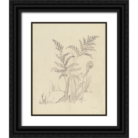 Vintage Nature Sketchbook VI Black Ornate Wood Framed Art Print with Double Matting by Nai, Danhui