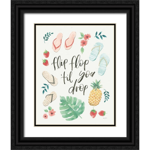 Lifes a Beach II Black Ornate Wood Framed Art Print with Double Matting by Jackson, Jenaya