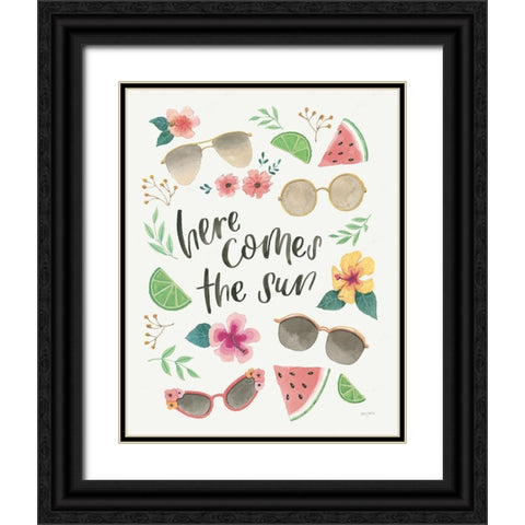 Lifes a Beach III Black Ornate Wood Framed Art Print with Double Matting by Jackson, Jenaya