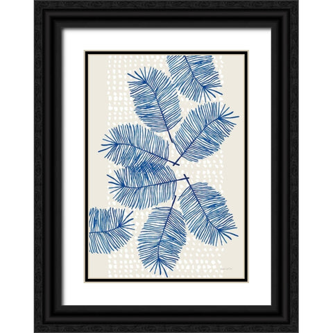Modern Leaves I Black Ornate Wood Framed Art Print with Double Matting by Charro, Mercedes Lopez