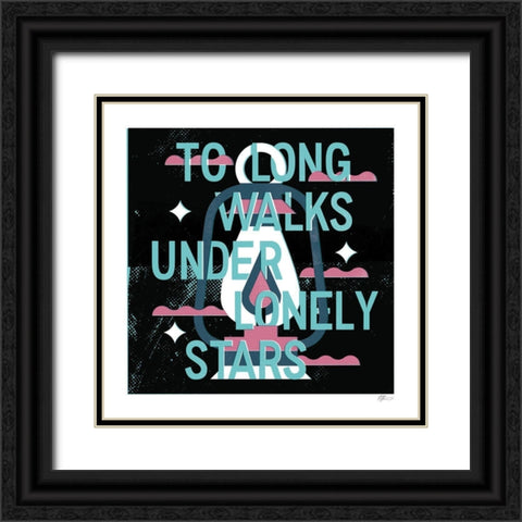 Lonely Stars Black Ornate Wood Framed Art Print with Double Matting by Paterson, Robert John