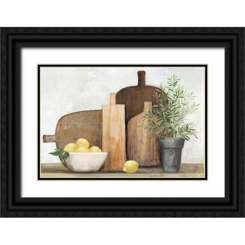Rustic Kitchen Brown Black Ornate Wood Framed Art Print with Double Matting by Purinton, Julia