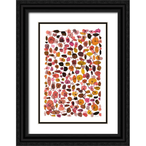 Mid Century III Plum Vertical Black Ornate Wood Framed Art Print with Double Matting by Warrick, Cheryl