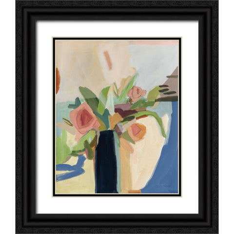 Black Vase Black Ornate Wood Framed Art Print with Double Matting by Munger, Pamela