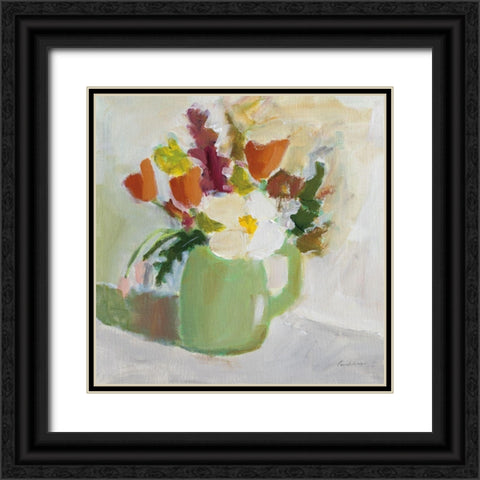 Spring in a Green Pitcher Black Ornate Wood Framed Art Print with Double Matting by Munger, Pamela