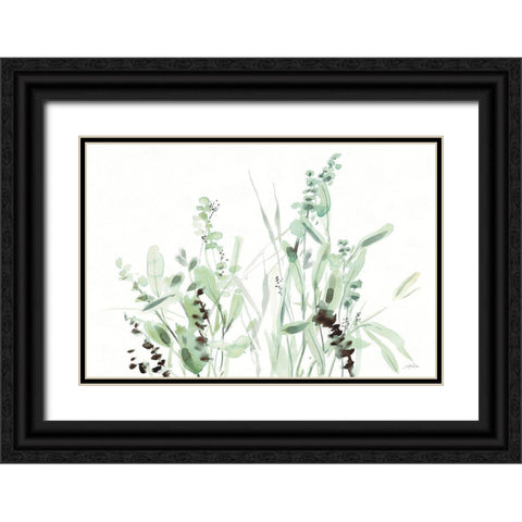 Grasses I Black Ornate Wood Framed Art Print with Double Matting by Pete, Katrina