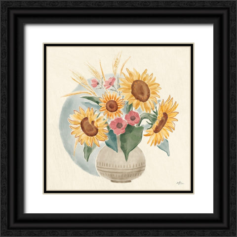 Sunflower Season IV Bright Black Ornate Wood Framed Art Print with Double Matting by Penner, Janelle