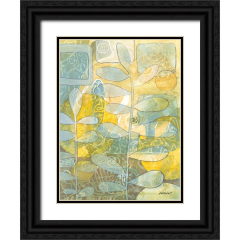 Rising Green I Black Ornate Wood Framed Art Print with Double Matting by Lovell, Kathrine