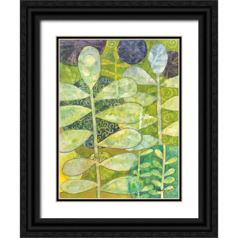 Rising Green III Black Ornate Wood Framed Art Print with Double Matting by Lovell, Kathrine
