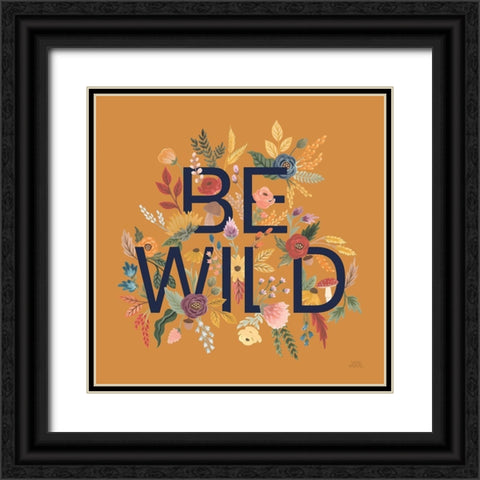 Harvest Garden II Dark Blue Letters Black Ornate Wood Framed Art Print with Double Matting by Marshall, Laura