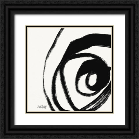 Black and White Abstract III Black Ornate Wood Framed Art Print with Double Matting by Tavoletti, Anne