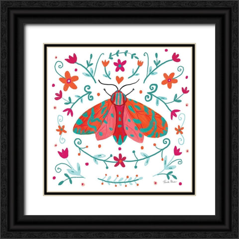 Pretty Moth Black Ornate Wood Framed Art Print with Double Matting by Zaman, Farida