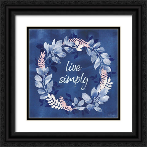 Indigo Petals IV Black Ornate Wood Framed Art Print with Double Matting by Grove, Beth