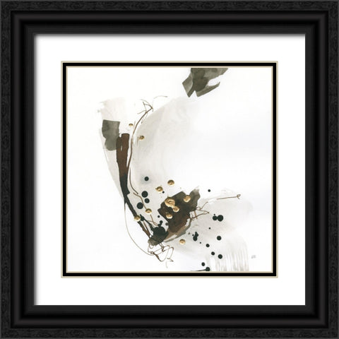Gold Dots III Black Ornate Wood Framed Art Print with Double Matting by Paschke, Chris