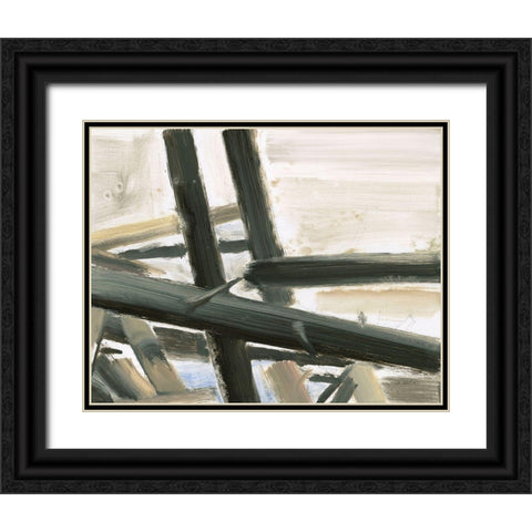 Neutral Abstract Black Ornate Wood Framed Art Print with Double Matting by Wiens, James