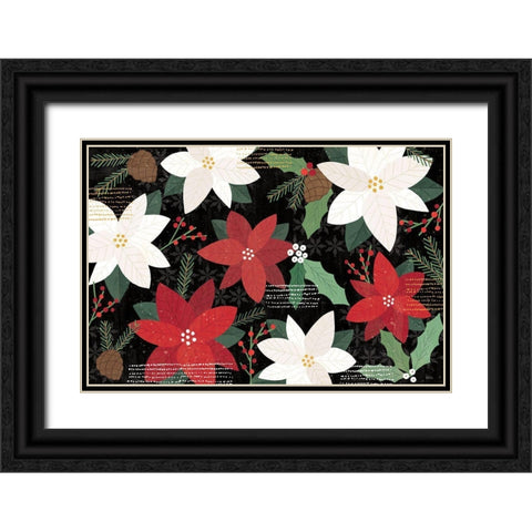 Mod Holiday I Dark Black Ornate Wood Framed Art Print with Double Matting by Charron, Veronique