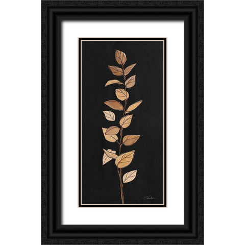 Farm Branch II on Black Black Ornate Wood Framed Art Print with Double Matting by Vassileva, Silvia