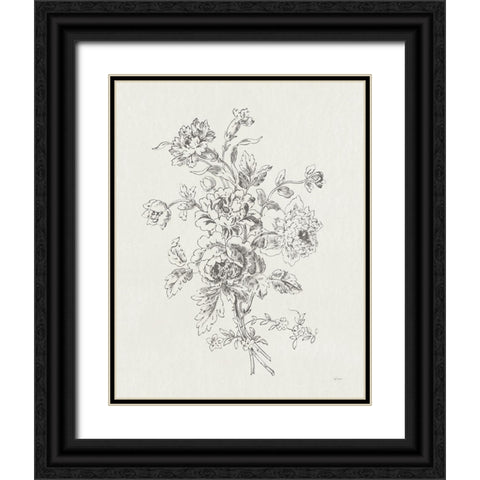 Toile Roses VIII Black Ornate Wood Framed Art Print with Double Matting by Schlabach, Sue