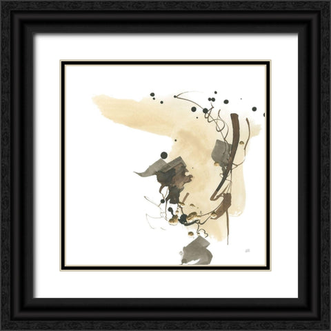 Gold Dots I Brown Black Ornate Wood Framed Art Print with Double Matting by Paschke, Chris