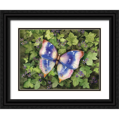 Garden Butterfly Black Ornate Wood Framed Art Print with Double Matting by McKenna, Kathleen Parr