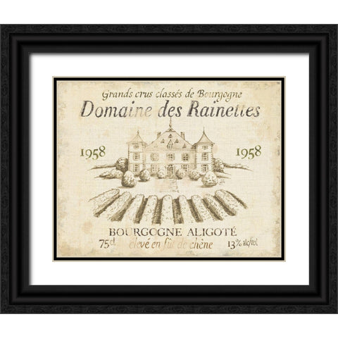 French Wine Label III Cream Black Ornate Wood Framed Art Print with Double Matting by Brissonnet, Daphne