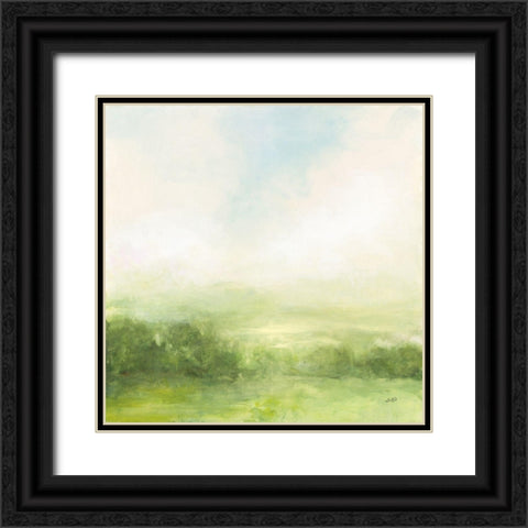 Fields of Green I Black Ornate Wood Framed Art Print with Double Matting by Purinton, Julia
