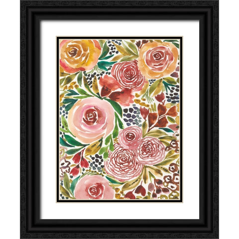 Full Bloom III Black Ornate Wood Framed Art Print with Double Matting by Warrick, Cheryl