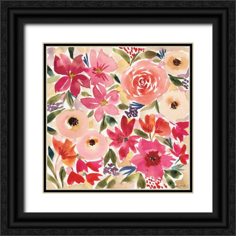 Cottage Garden Black Ornate Wood Framed Art Print with Double Matting by Warrick, Cheryl