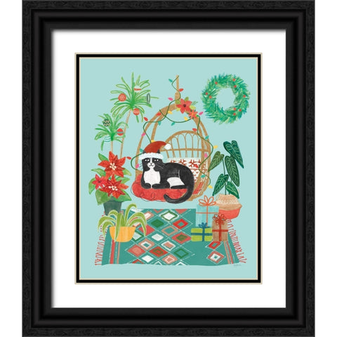 Urban Jungle Christmas I Black Ornate Wood Framed Art Print with Double Matting by Urban, Mary