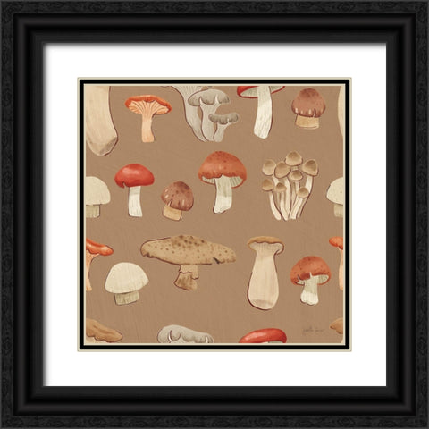 Mushroom Madness Pattern IIIE Black Ornate Wood Framed Art Print with Double Matting by Penner, Janelle