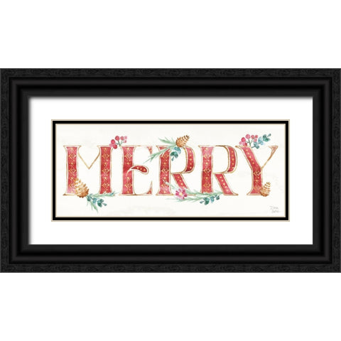 Holiday Sparkle V Black Ornate Wood Framed Art Print with Double Matting by June, Dina