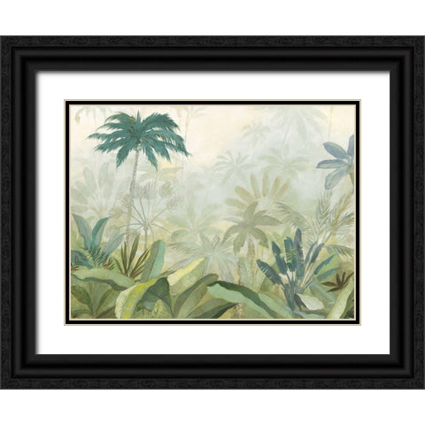 Lush Tropics Blue Black Ornate Wood Framed Art Print with Double Matting by Purinton, Julia