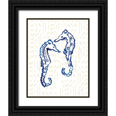 Salty Waves IV Black Ornate Wood Framed Art Print with Double Matting by Charro, Mercedes Lopez