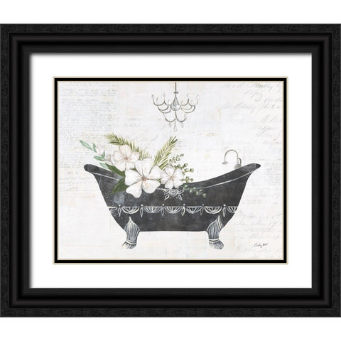 Floral Bath I Black Ornate Wood Framed Art Print with Double Matting by Prahl, Courtney