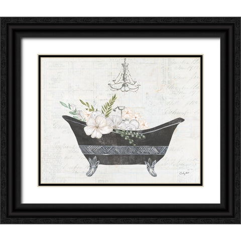 Floral Bath II Black Ornate Wood Framed Art Print with Double Matting by Prahl, Courtney