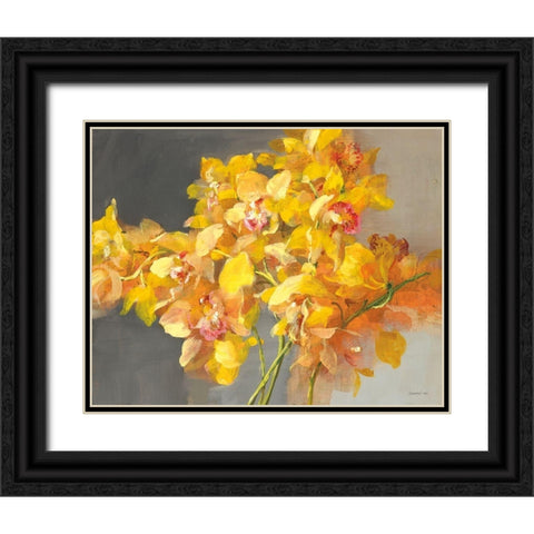Orchid Dreaming Black Ornate Wood Framed Art Print with Double Matting by Nai, Danhui