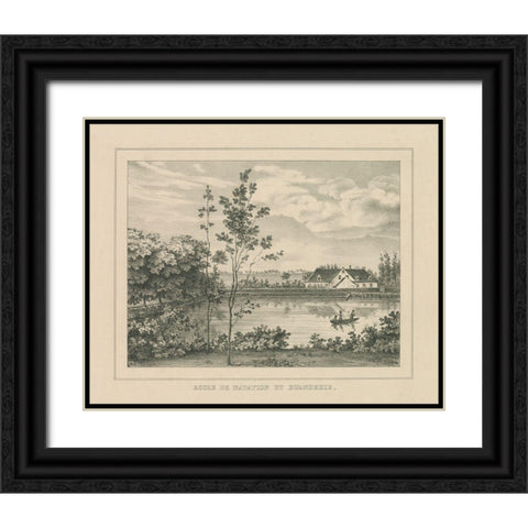 French Park Etching I Black Ornate Wood Framed Art Print with Double Matting by Wild Apple Portfolio